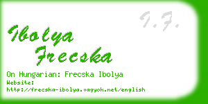 ibolya frecska business card